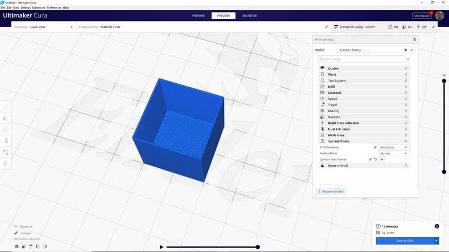 normal-surface-mode-cura