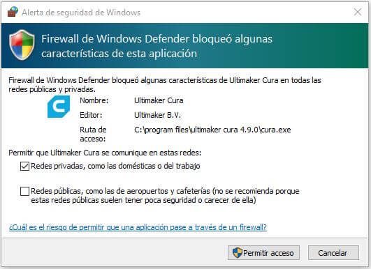aceptar-firewall-instalación-cura-ultimaker